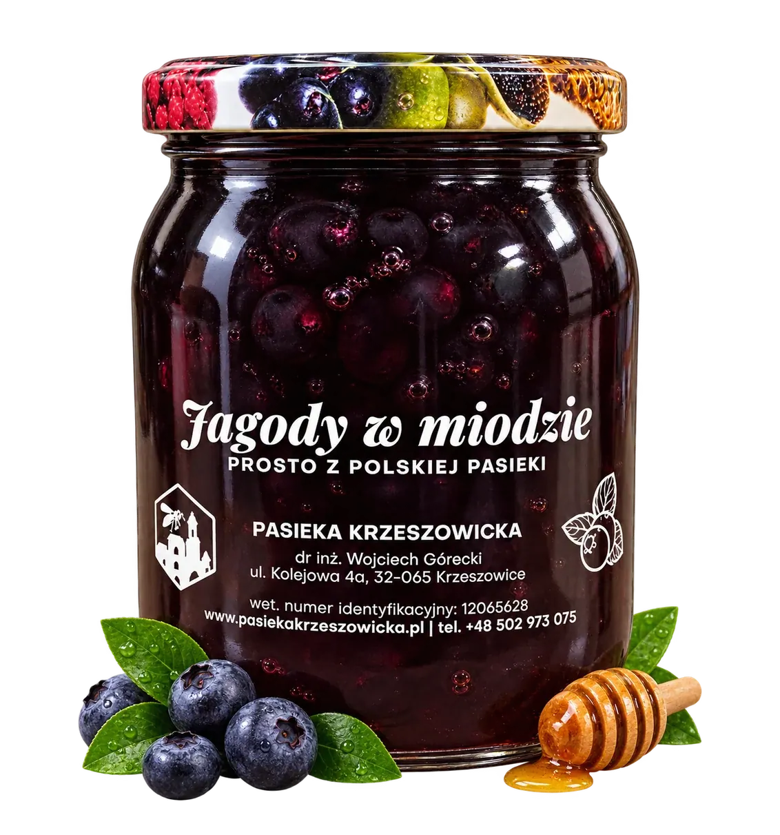 Jagody w miodzie w aranżacji
