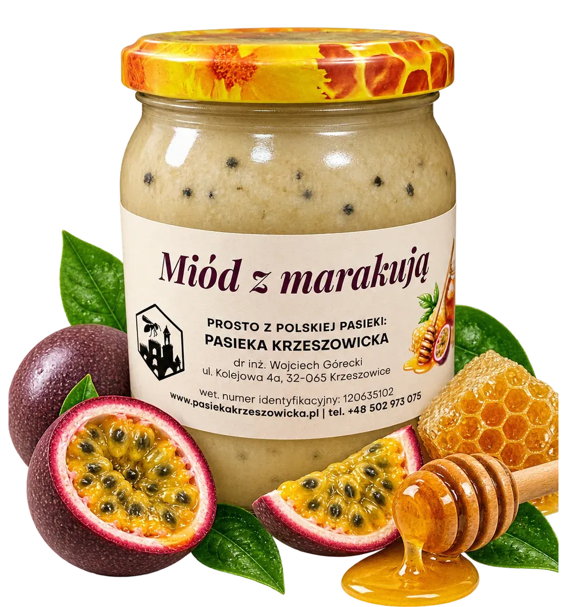 Miód z marakują w aranżacji